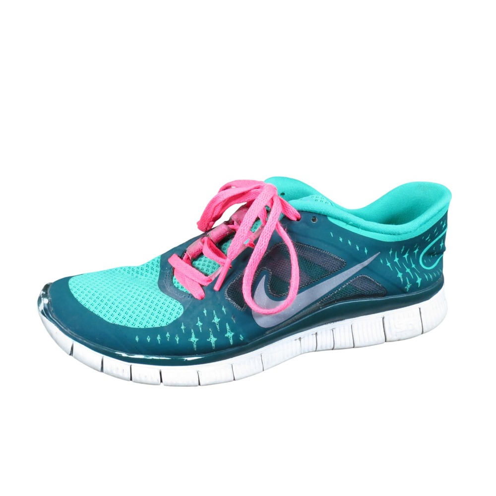 Nike Free Run 3 Women Running Shoes Size 8 Athletic Teal Pink 510643-303